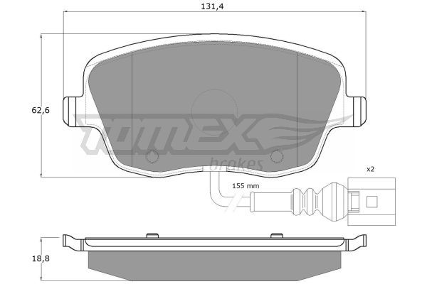 TOMEX BRAKES Комплект тормозных колодок, дисковый тормоз TX 13-591